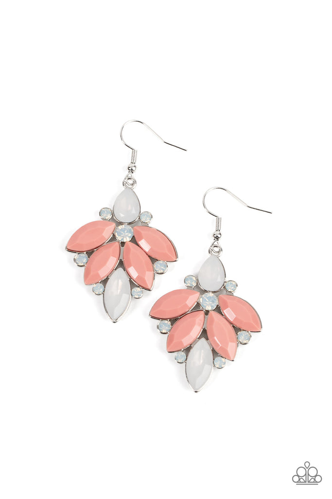 Reflective Rhinestones - Pink & Silver Earrings - Paparazzi Accessories