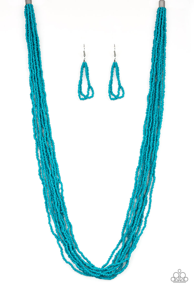 Congo Colada - Paparazzi - Blue Turquoise Seed Bead Necklace – Sugar ...