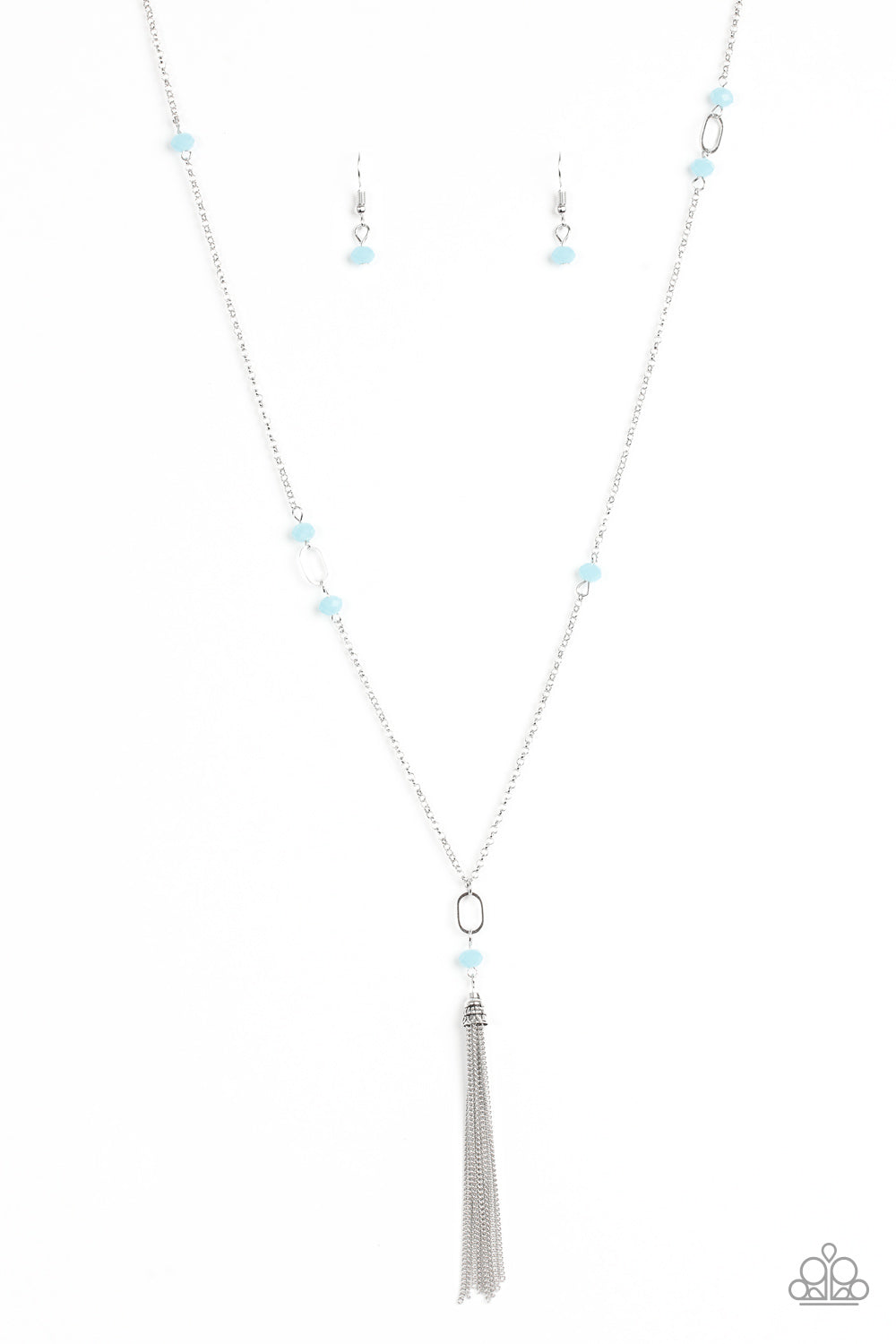 paparazzi blue tassel necklace