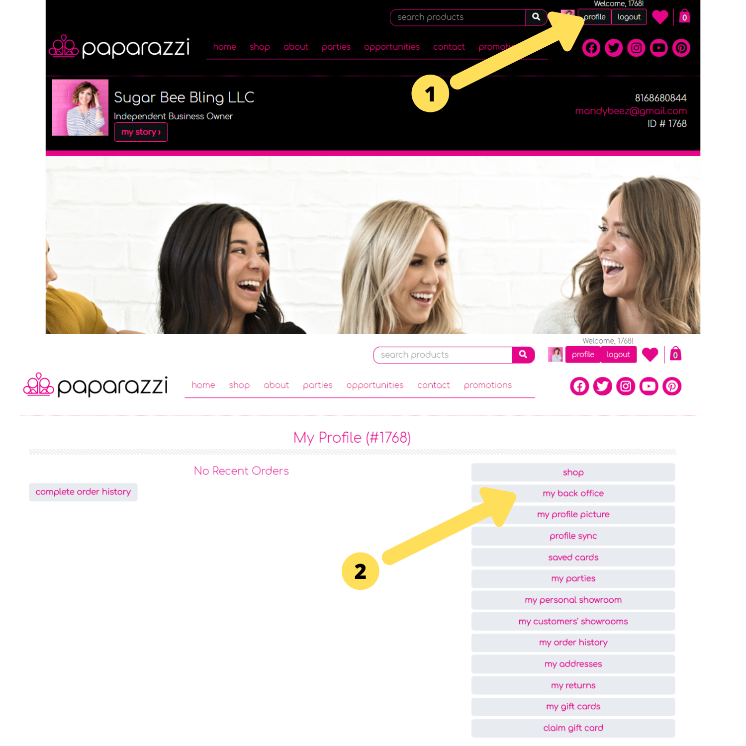 paparazzi accessories back office login