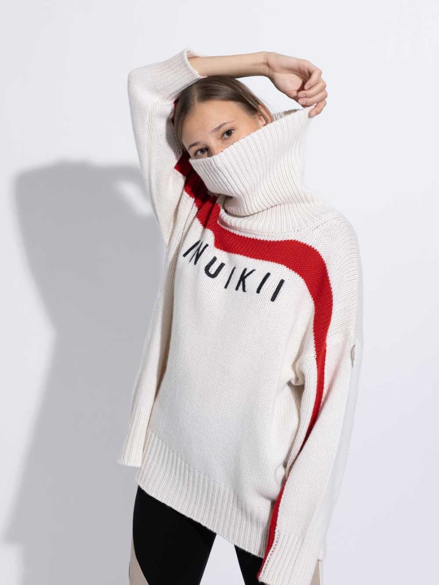 Ski 1/4 Zip Up Women Off White