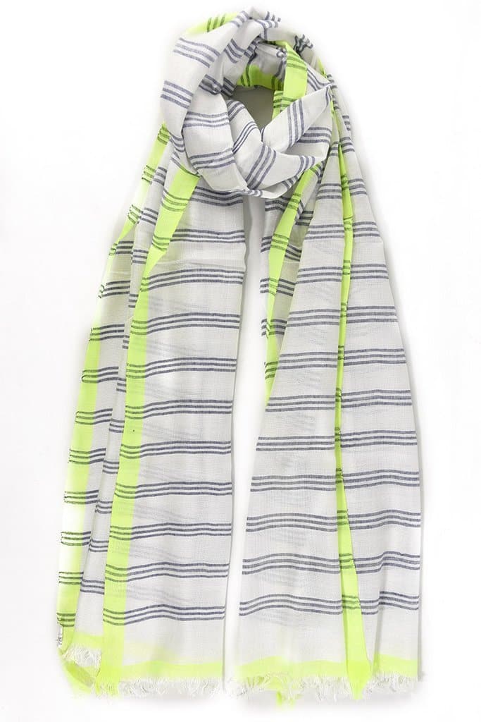 Simple Stripe Scarf With A Colour Pop