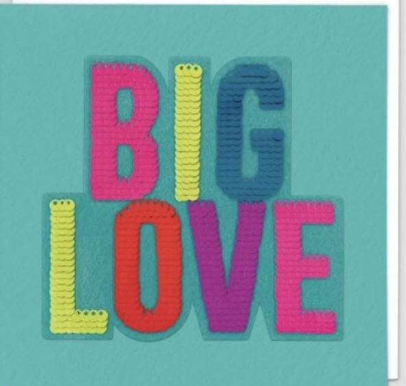 Sequin Card Big Love - Aurina Ltd