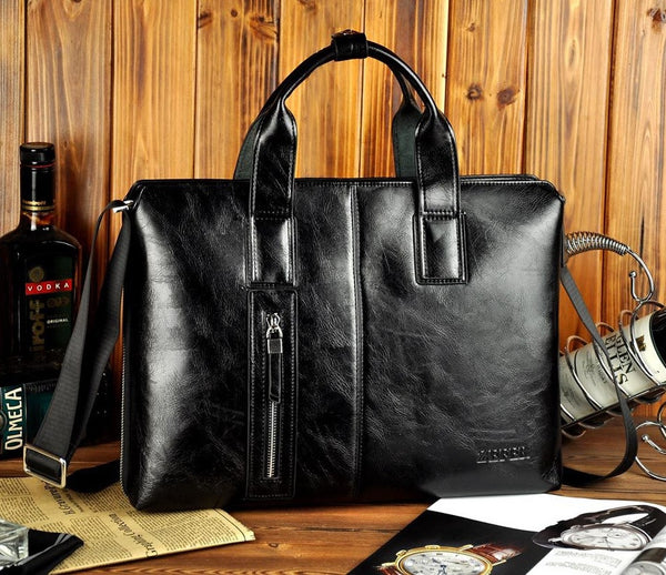 Contemporary Fast-Forward Leather Briefcase – U R B A N S T O X
