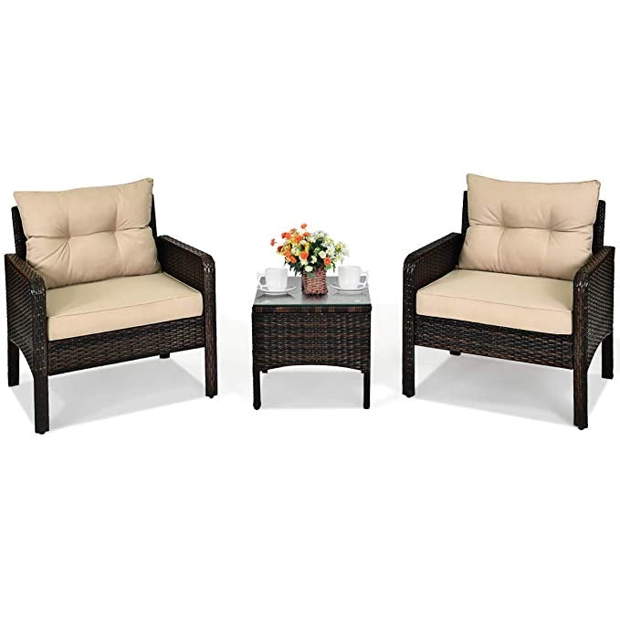 3pc garden rattan patio set