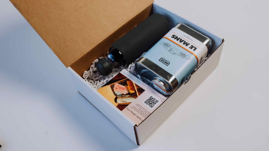 Corporate giftbox with coffe and a water bottle
