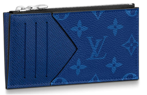 Louis Vuitton Coin Card Holder Bandana Monogram Blue in Calfskin Leather -  US