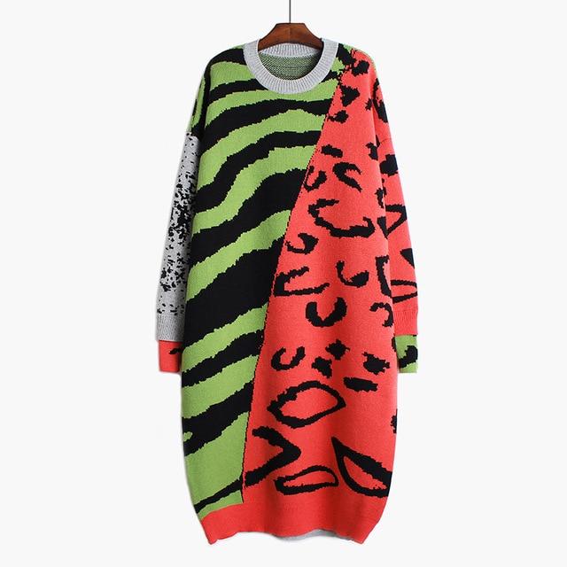 'Jessy' Mixed Animal Prints Sweater Dress - Velantris