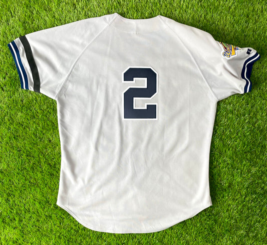 Vintage New York Yankees Derek Jeter Jersey Size Medium White Mlb Baseball