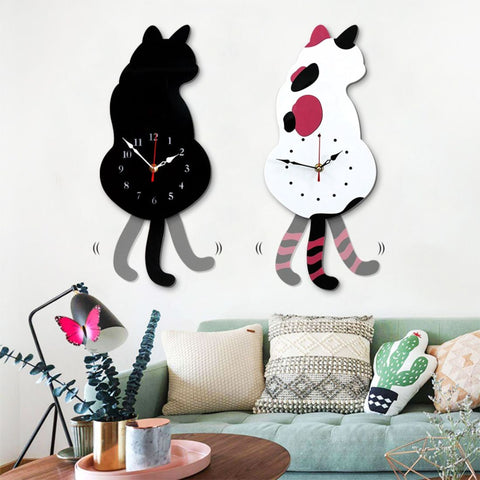 Cat Wag Tail DIY Wall Clock for home decor4