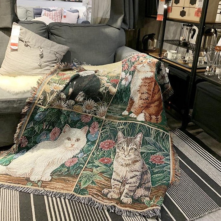 Cozy cat print leisure blanket7
