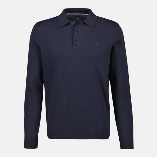 Distinction Grey With Lerros, Poloshirt Longsleeves Naboulsi – Flat-knit