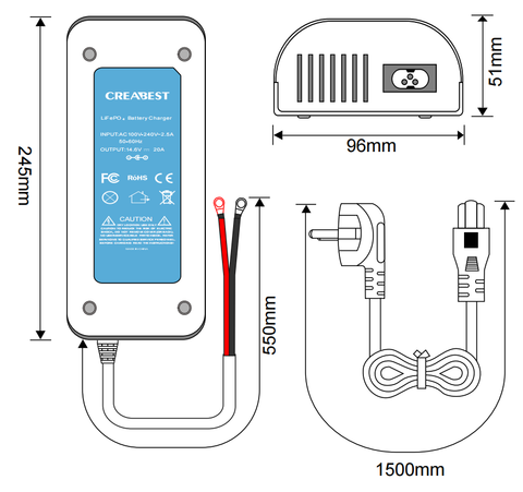 Chargeur LiFePO4 20A