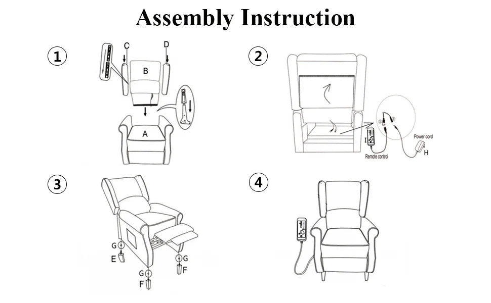 Wingback recliner assembly instruction