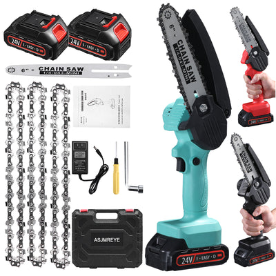 Buy Mini Chainsaw 6-Inch with 2 Battery, Cordless Power Chain saws