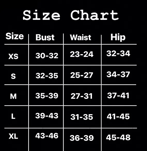 Size Chart – Ken White Collection LLC