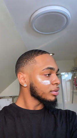 Man with Only Skin Day Cream on Face