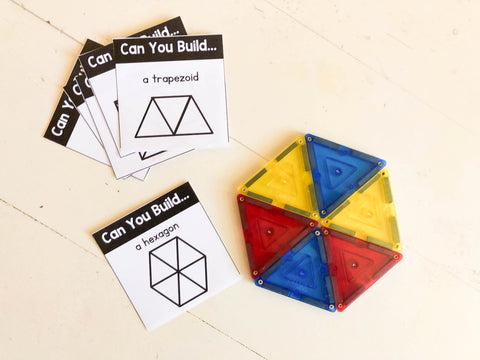 can you build task cards - activities for magnetic tiles