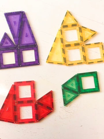 sort magnetic tiles by color - 5 activities using magnetic tiles