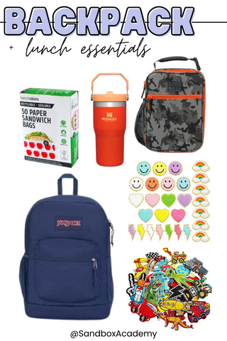 back to school shopping backpack and lunch essentials