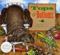 cover of tops and bottoms book for preschool garden theme
