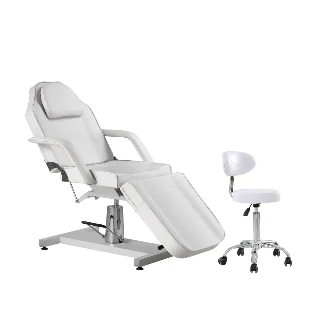 Paddie Electric Height Adjustable Tattoo Chair and Hydraulic Spa Stool, 2-1  Facial Bed with Stool for Esthetician, Electric Massage Table with Storage  Pocket for Client, White : Amazon.in: Beauty