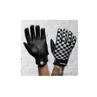 Picture of HOLYFREEDOM  MOTORCYCLE GLOVE IN LEATHER SIR COCK BLACK WHITE