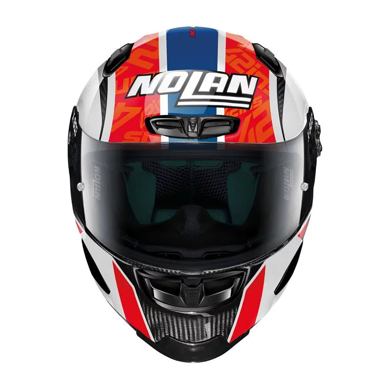 NOLAN X-803 RS ULTRA CARBON 22 RINS CARBON BLACK WHITE RED BLUE