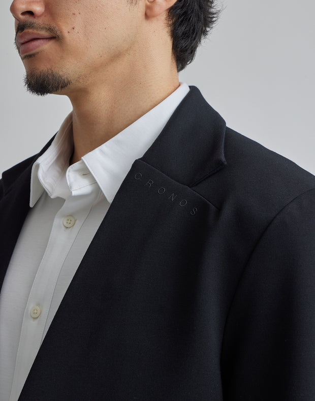 CRONOS BLACK COLLAR LESS STRETCH JACKET【BLACK】 - クロノス CRONOS