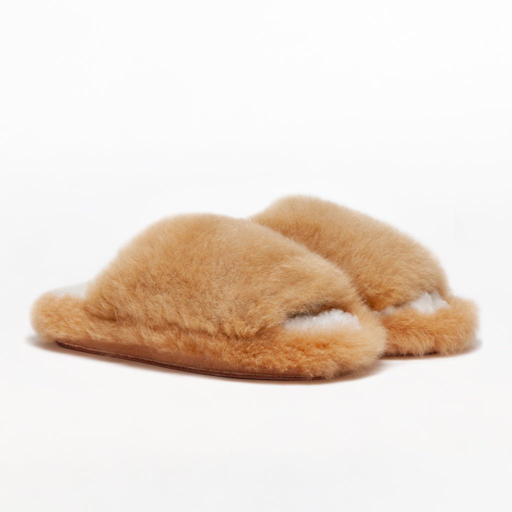 BABOOSHA Paris Tigrillo Platform Alpaca Fur Slippers