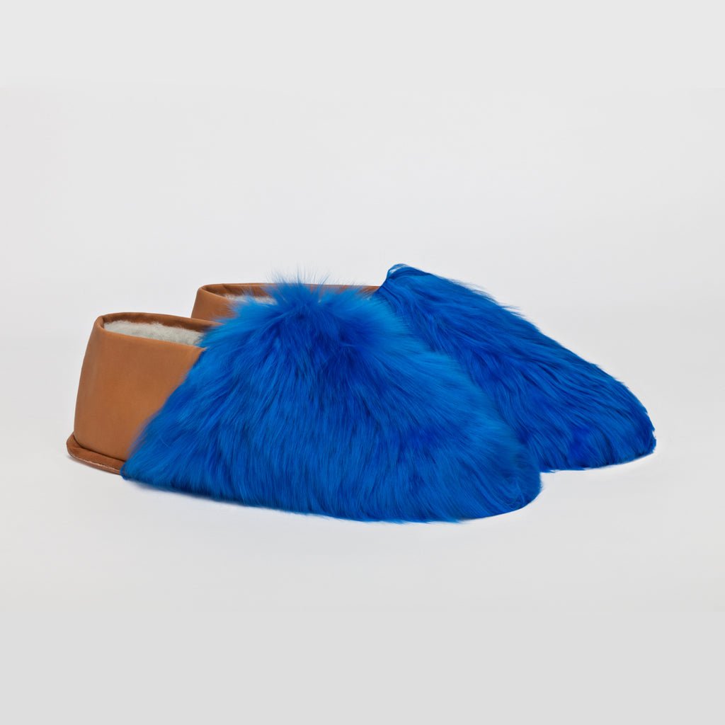 Pink x Slider Alpaca Fur Slippers. Designer Slippers - BABOOSHA Paris - Luxury Slippers M