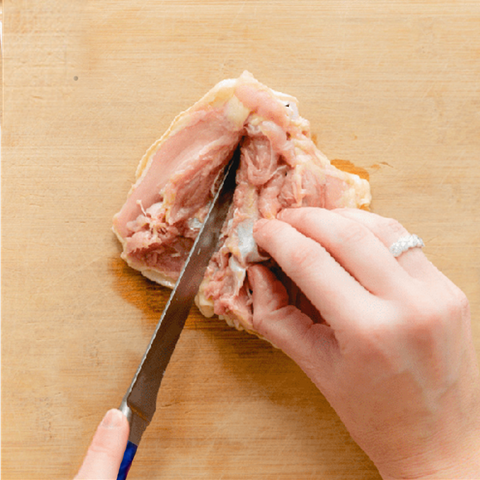 How to cut chicken thighs