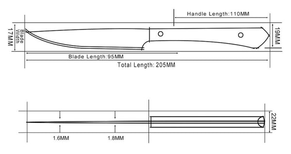 4-piece damascus VG-10 steel, steak knife set, product details