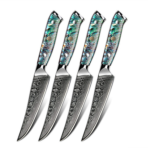 Sleek and Modern non-serrated Awabi Straight Edge Japanese Steak Knives