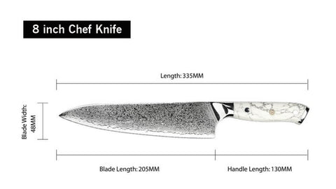 Takoizu Gyuto Knife dimensions