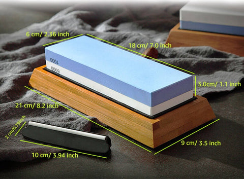 Sharpening Stone 1000 & 3000 Grit Double Sided Whetstone Set For