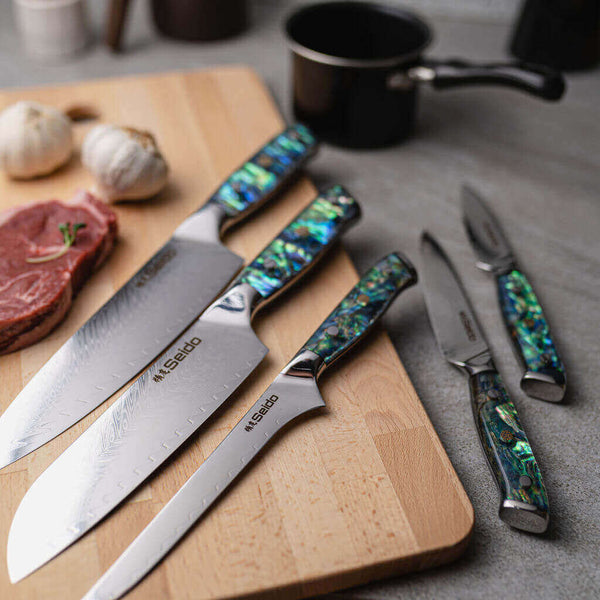 5-piece Awabi Damascus steel professional chefs Knife Set