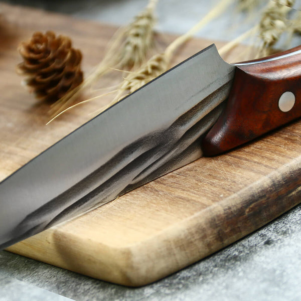 knife blade focus from butcher knives caveman set