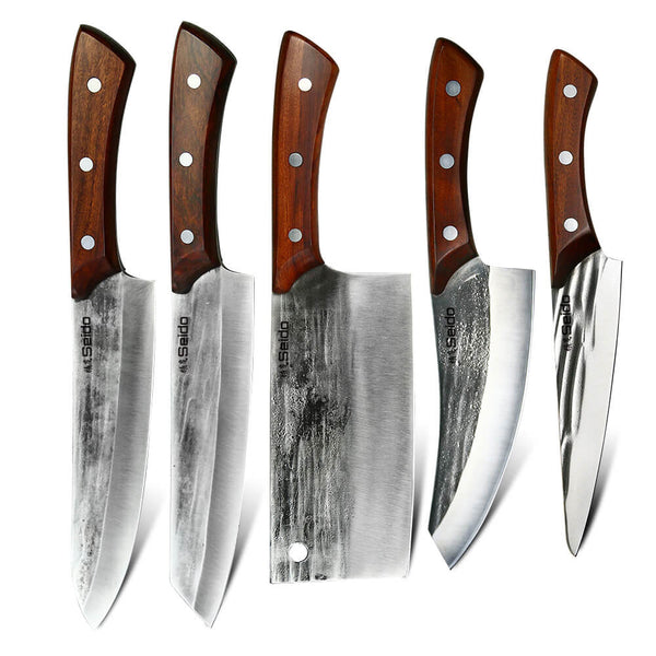 Caveman Butcher Knife Set 5-piece, Meat Butcher knvies
