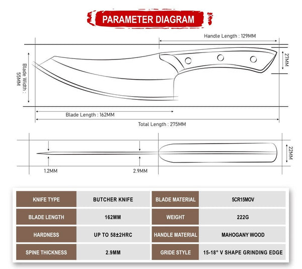 caveman boning knife product specs