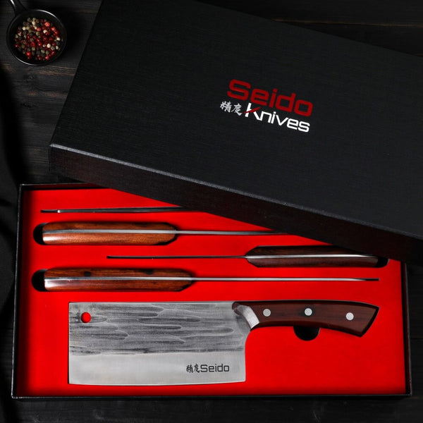 Caveman Butcher Knife Set in seido gift box