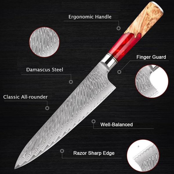 Seido Executive chef gyuto knife red handle