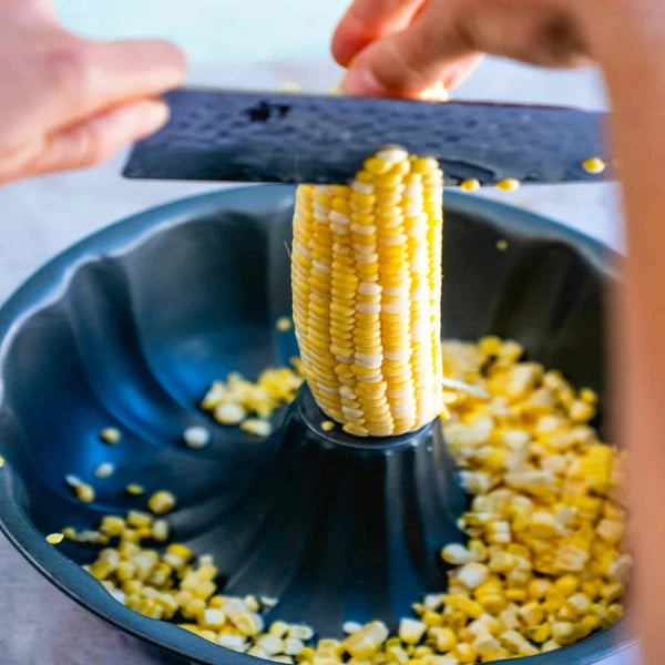 How to cut corn off the cob using a sheet pan