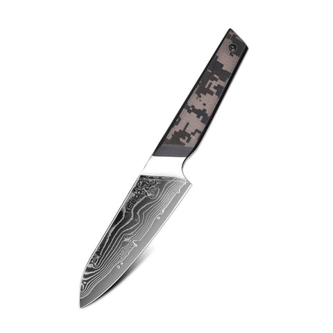 Camouflauge Damascus Utility Knife
