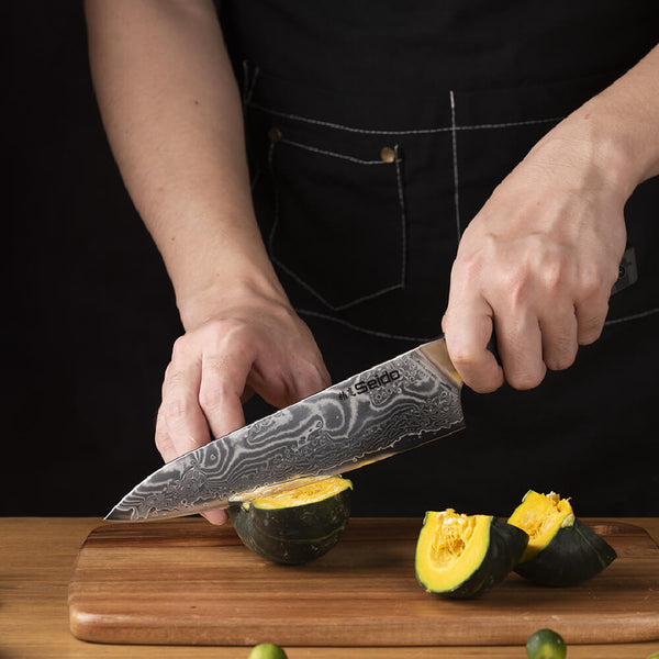 Meisai Damascus Chef Knife Set