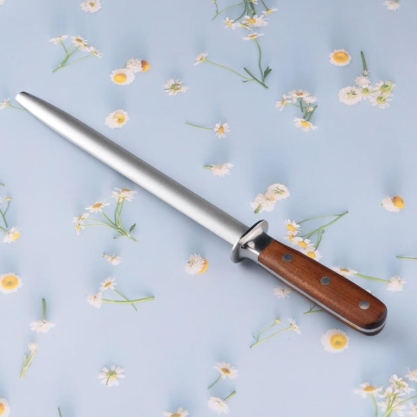 Cutluxe Honing Steel - 10 Sharpening Rod - Full Tang Ergonomic Handle Design - Artisan Series