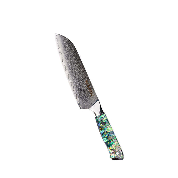 Seido Awabi Japanese Damascus Steel 7 inch Santoku Knife