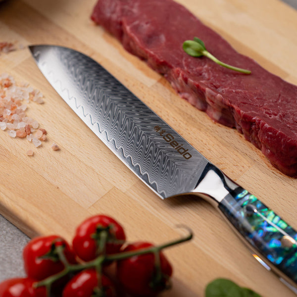 Santoku knife from awabi chef knife set