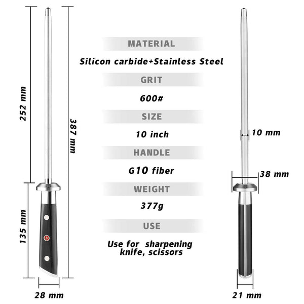 Shujin knife sharpening steel specs