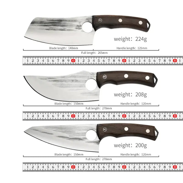 Seido Knives 3-Piece Torio Butcher Knife Set 5CR15 High-Carbon Steel - 6  Slicing, 5.5 Cleaver, 5 Boning Knife